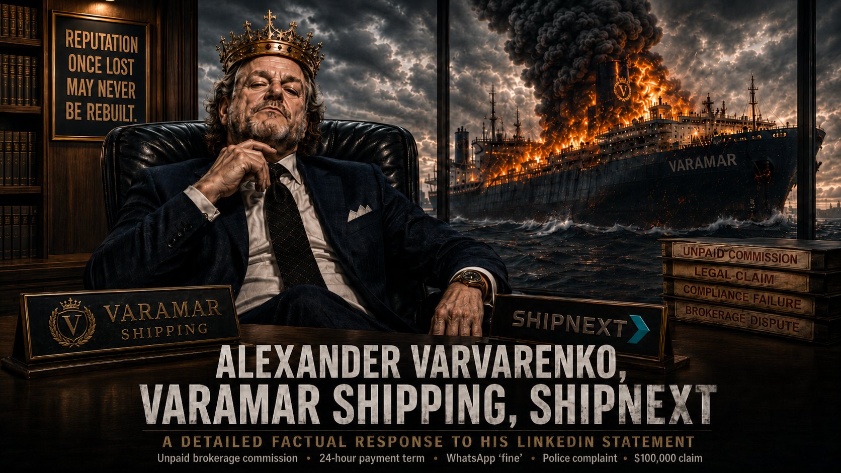 Олександр Варваренко, Varamar Shipping, SHIPNEXT: детальна фактична відповідь на його публікацію в LinkedIn
